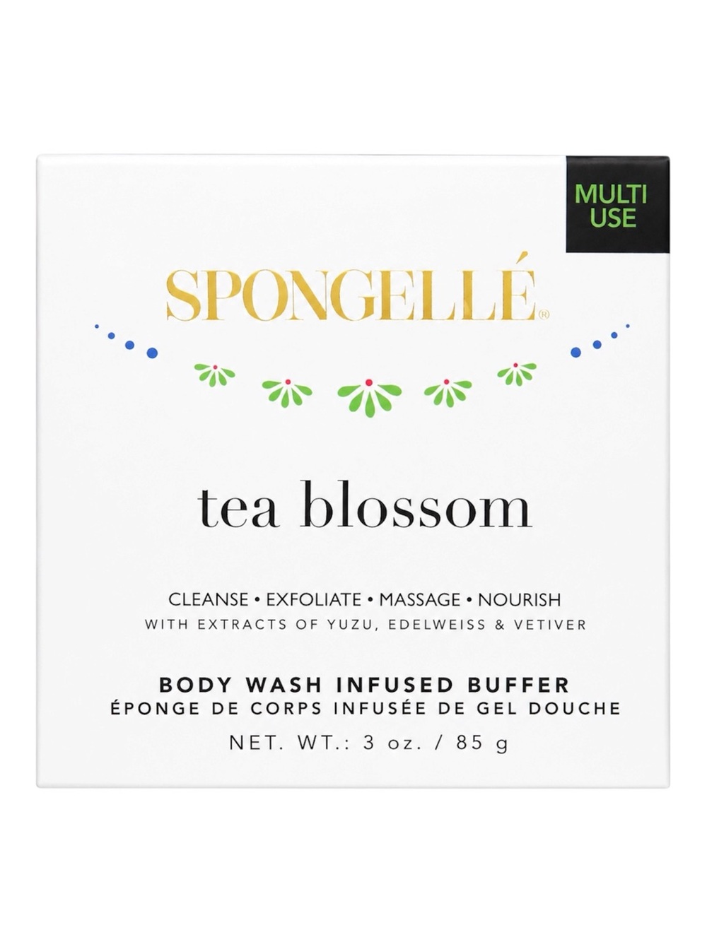 SPONGELLE TEA BLOSSOM BODY WASH INFUSED BUFFER MULTI-USE - BRAND NEW